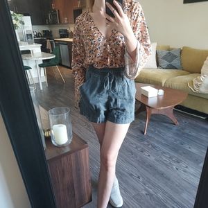 Surplice animal print top